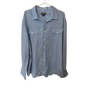 Liz Claiborne XXL slim fit linen button down shirt